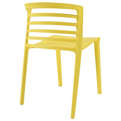 Curvy Dining Chairs Set of 2 in Yellow