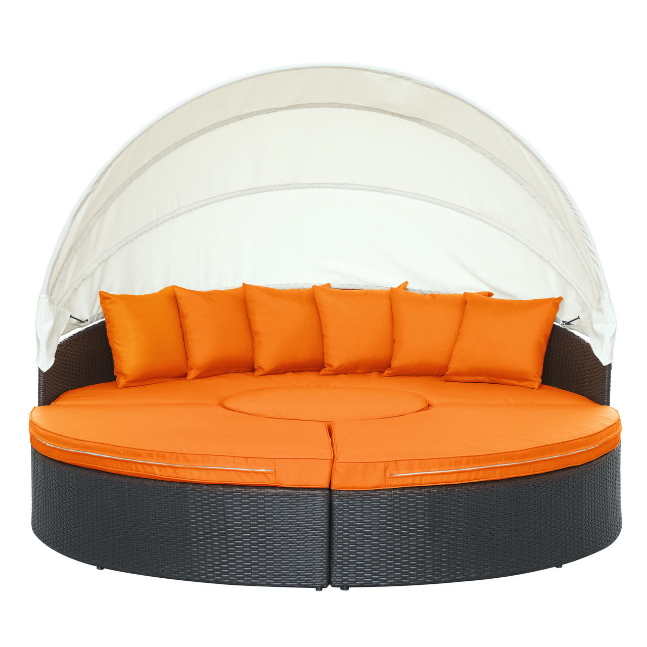 Quest Canopy Daybed in Espresso Orange