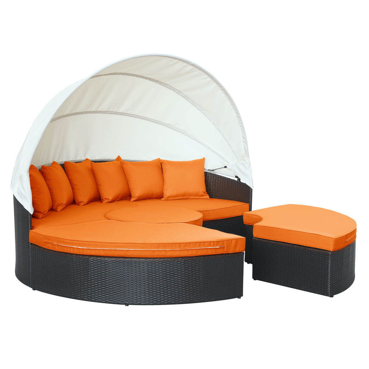 Quest Canopy Daybed in Espresso Orange