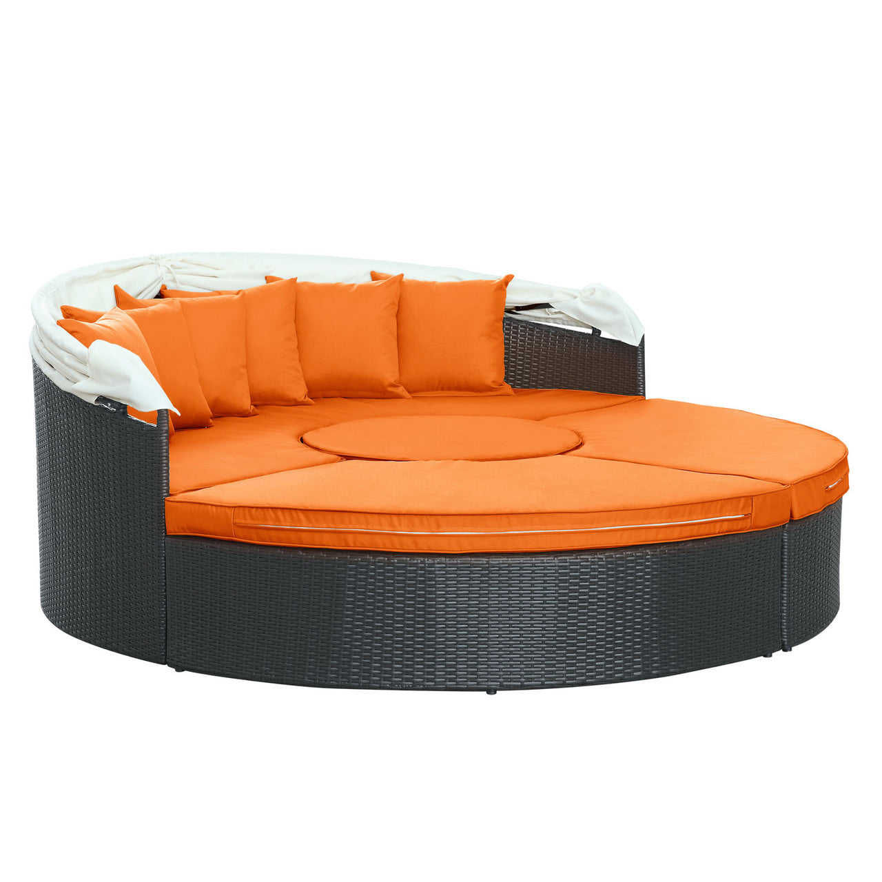 Quest Canopy Daybed in Espresso Orange