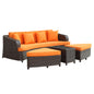 Monterey Sofa Set in Brown Orange