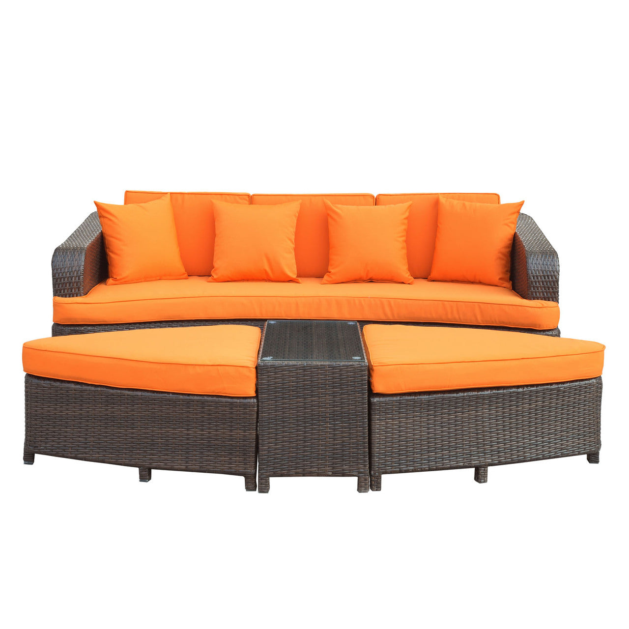 Monterey Sofa Set in Brown Orange