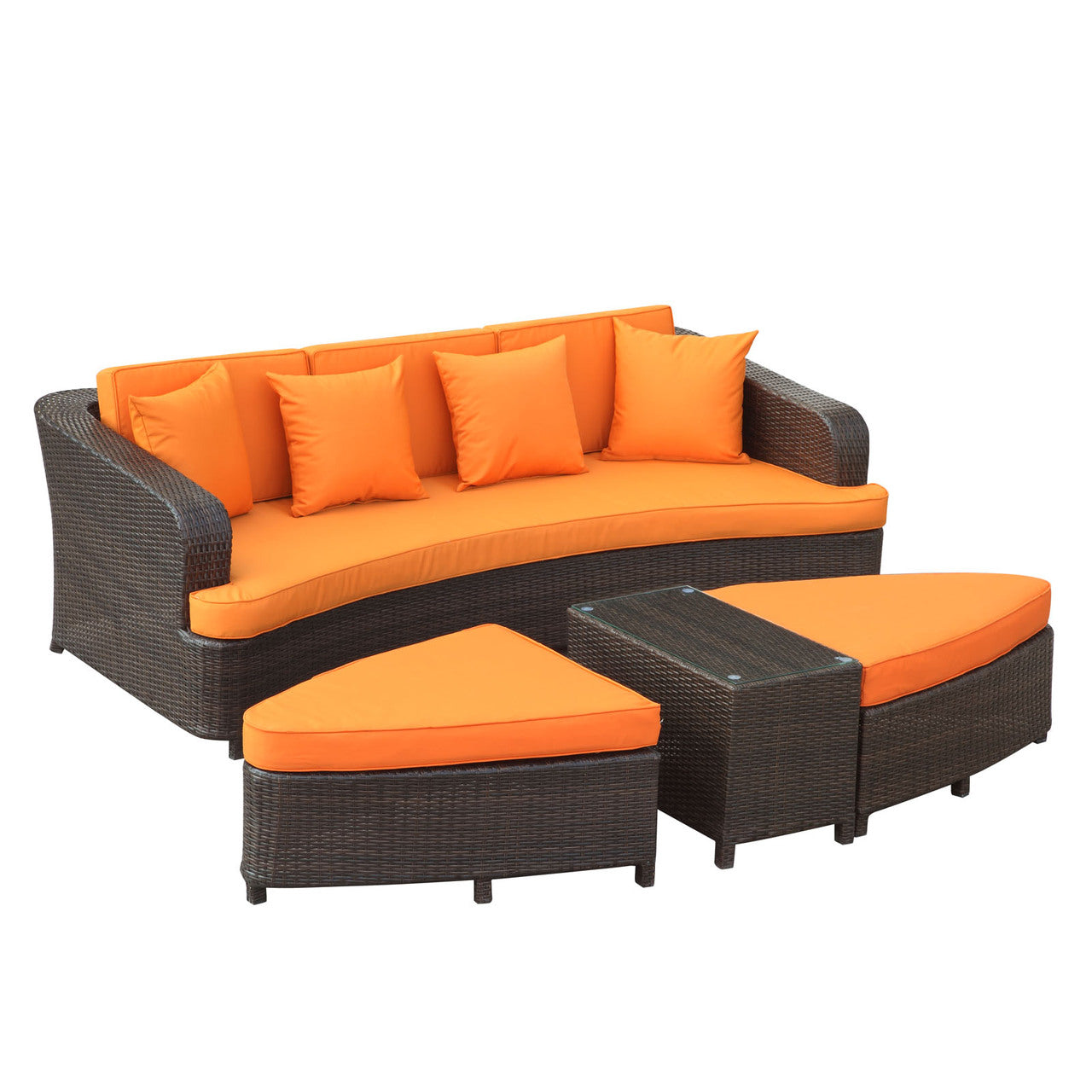 Monterey Sofa Set in Brown Orange