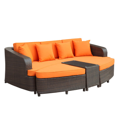 Monterey Sofa Set in Brown Orange