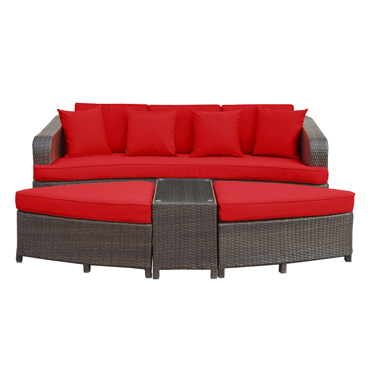 Monterey Sofa Set in Brown Red