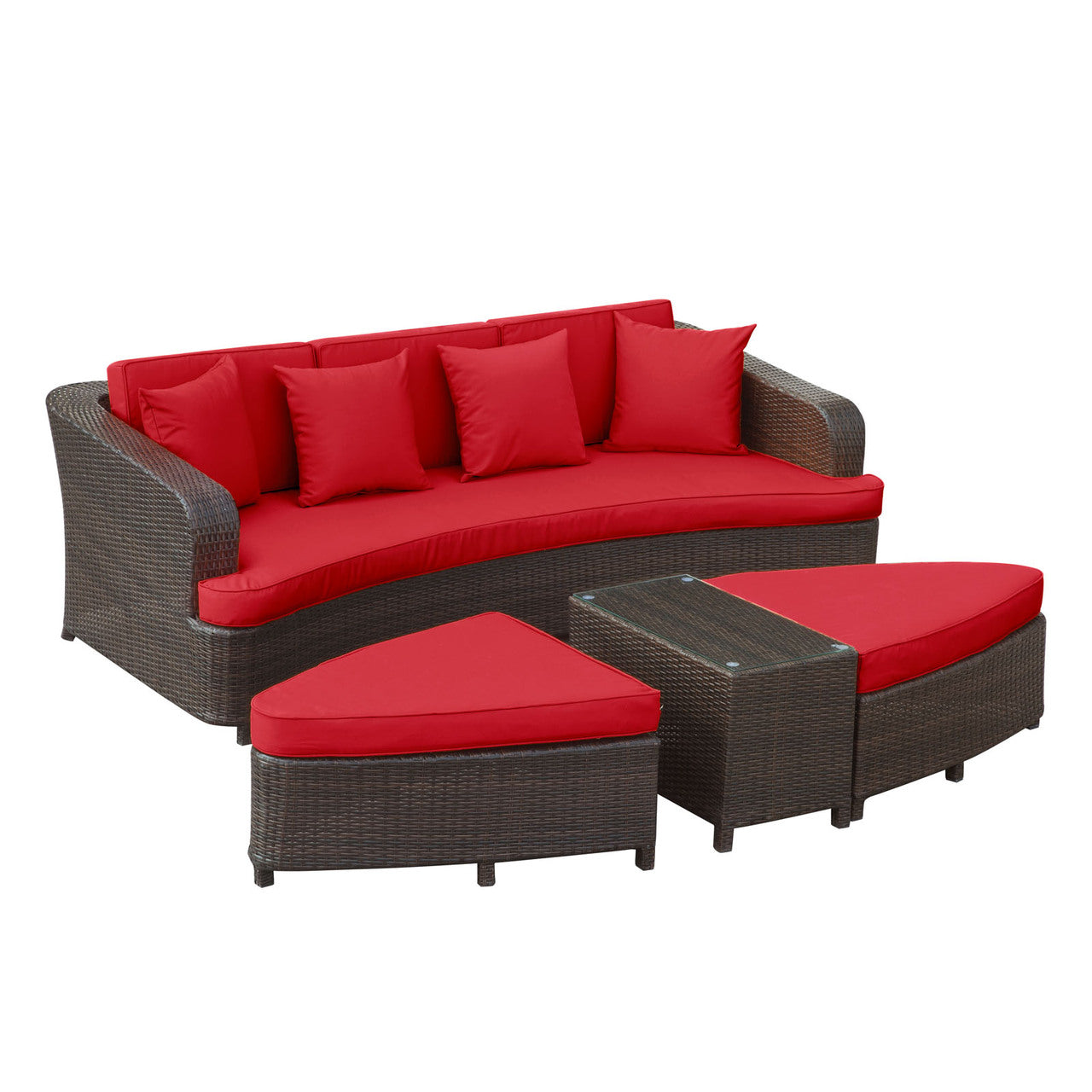 Monterey Sofa Set in Brown Red