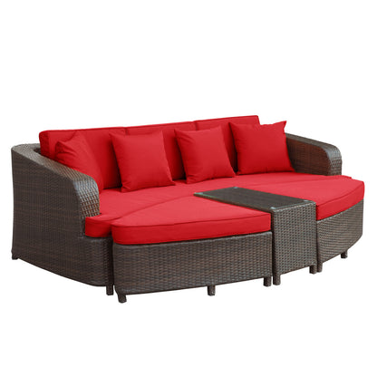 Monterey Sofa Set in Brown Red
