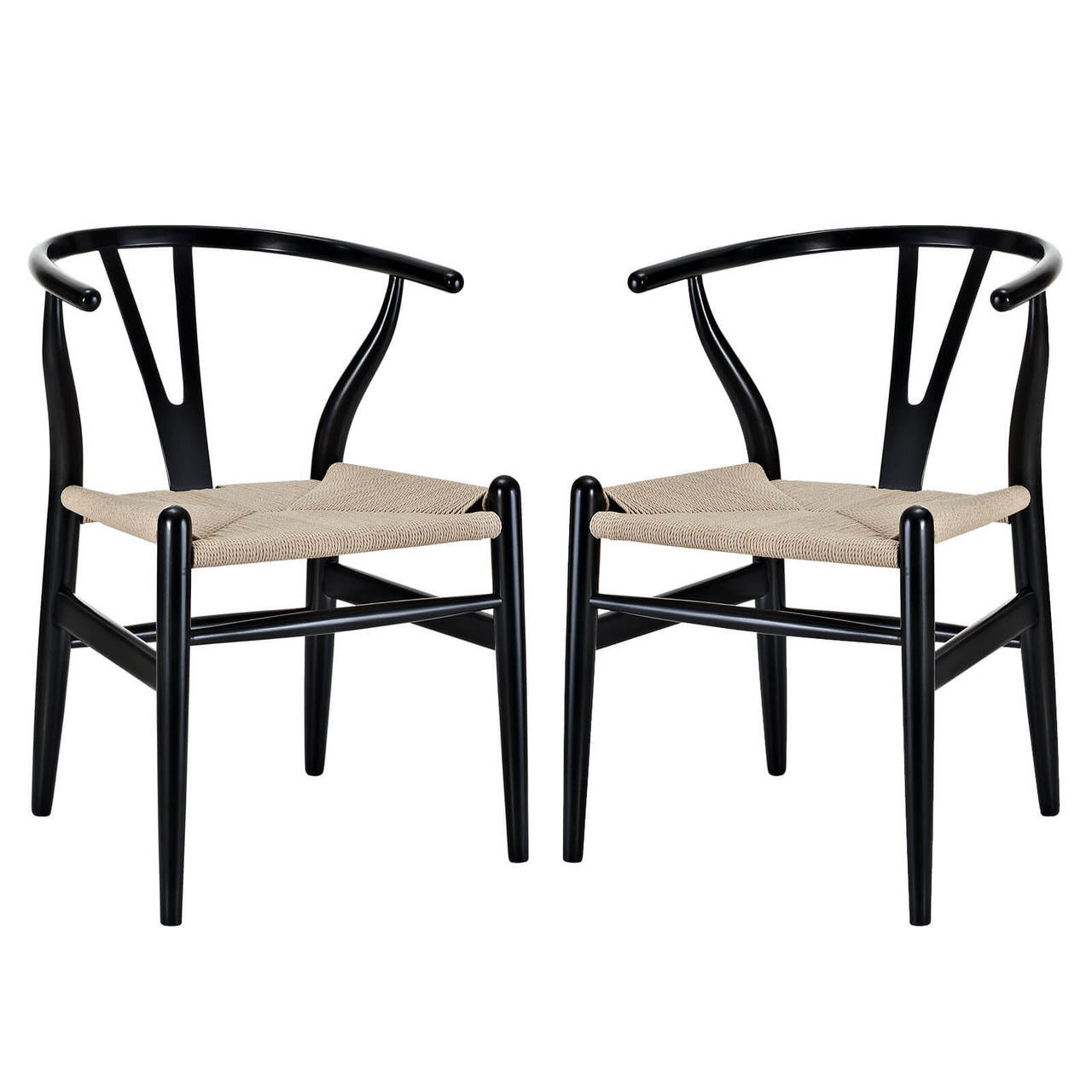 Amish Dining Armchair Set of 2 in Black