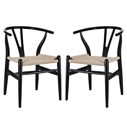 Amish Dining Armchair Set of 2 in Black