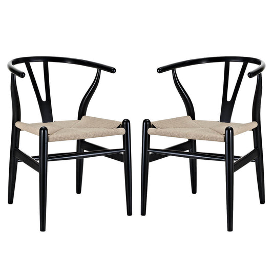 Amish Dining Armchair Set of 2 in Black