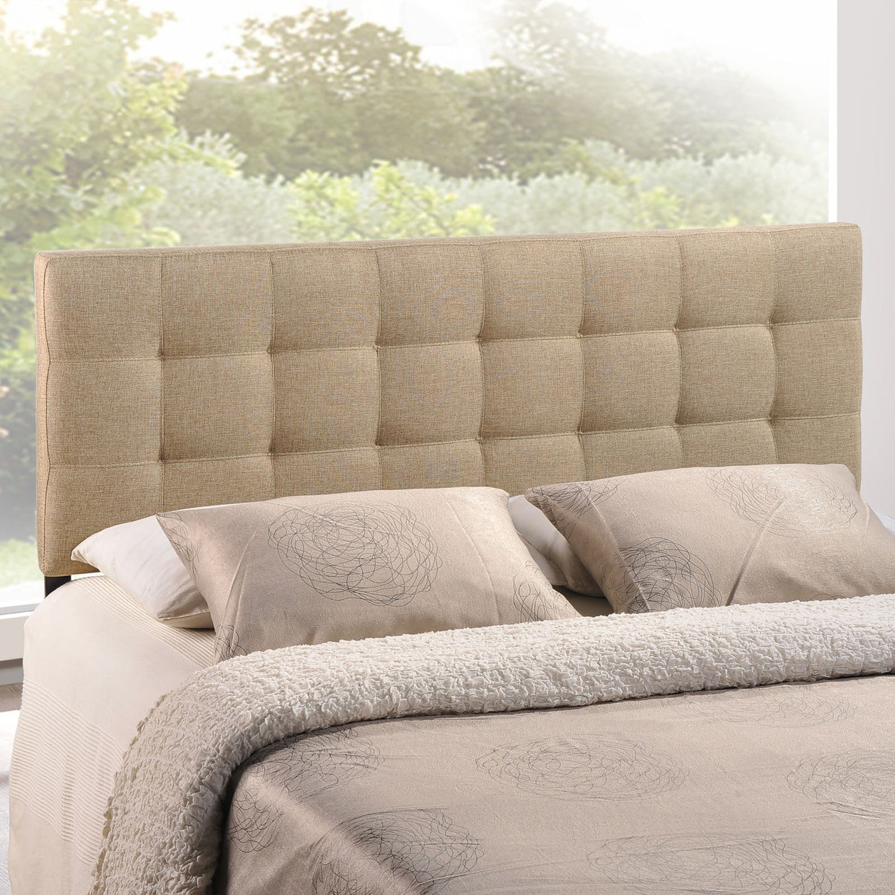 Lily Queen Headboard in Beige
