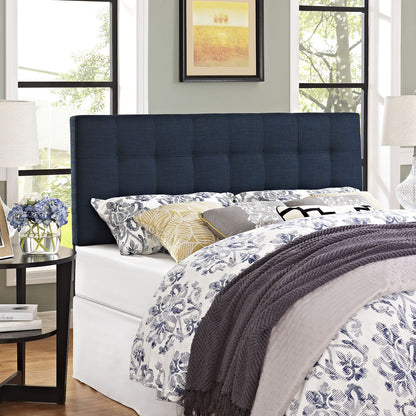Lily Queen Size Fabric Headboard, Blue, Fabric