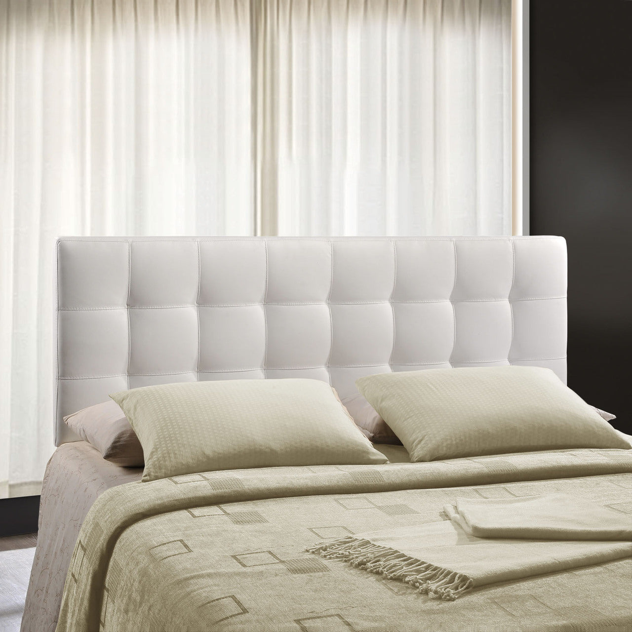Lily Queen Headboard in White