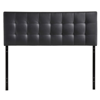 Lily King Vinyl Headboard, Black Faux Leather