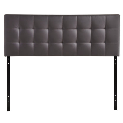 Lily King Vinyl Headboard, Brown Faux Leather