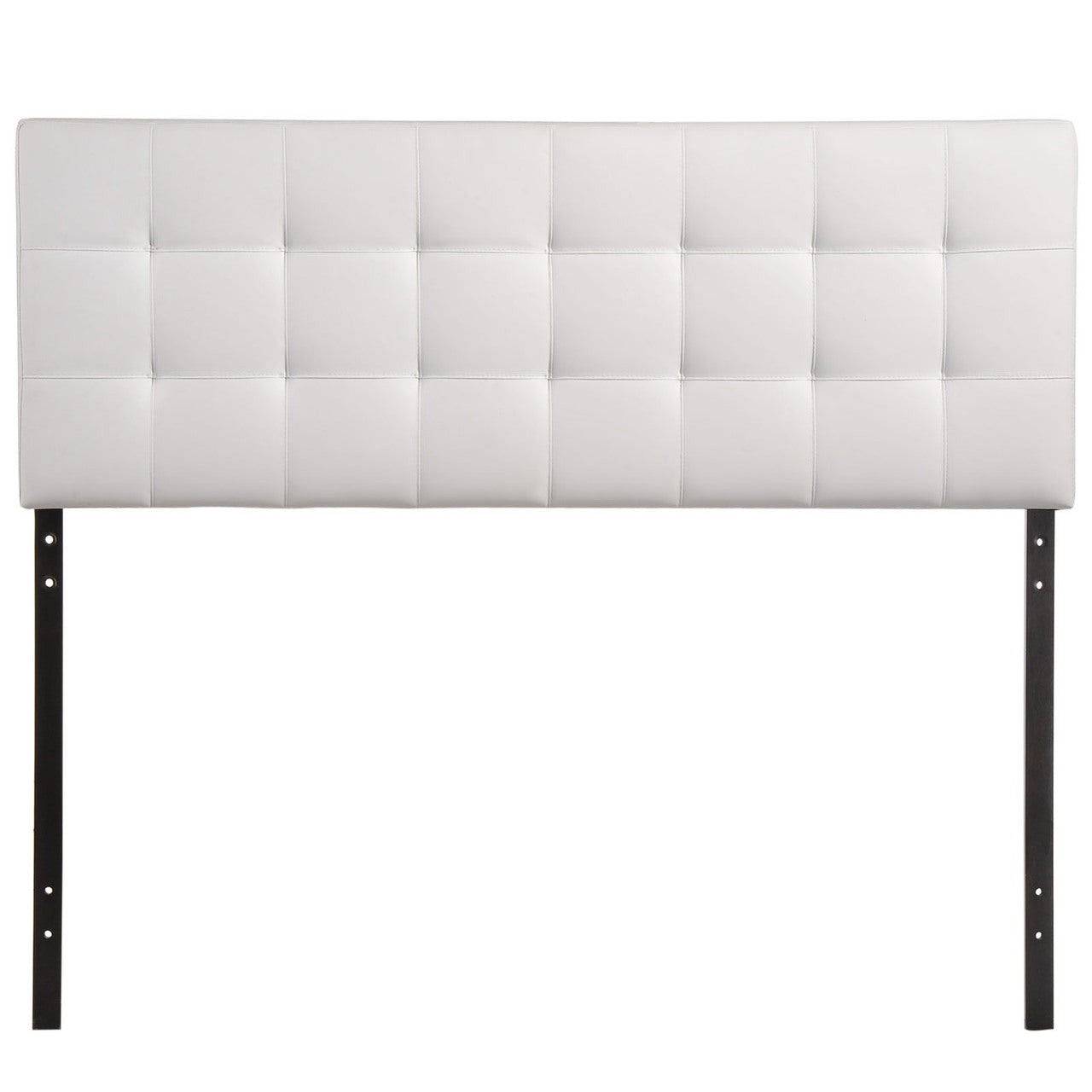 Lily King Vinyl Headboard, White Faux Leather