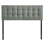 Lily Full Fabric Headboard, Grey Fabric