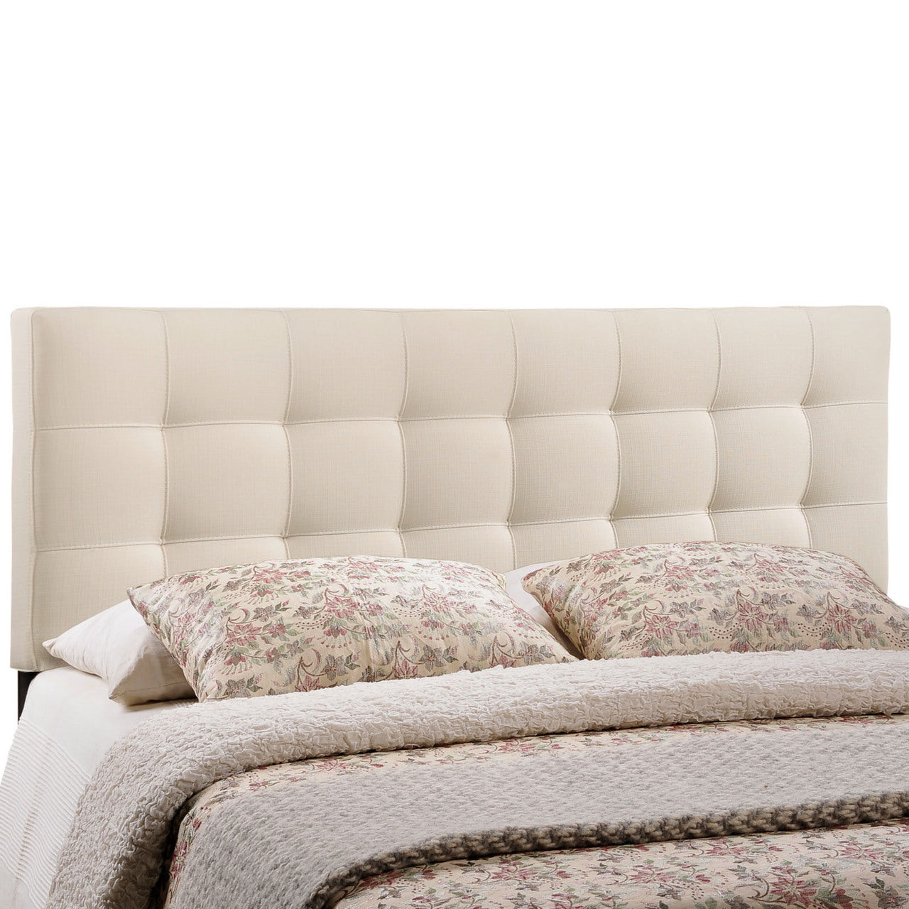 Lily Full Fabric Headboard, Ivory Fabric