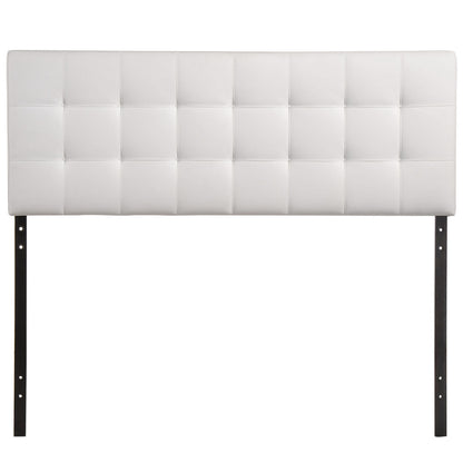 Lily Full Vinyl Headboard, White Faux Leather