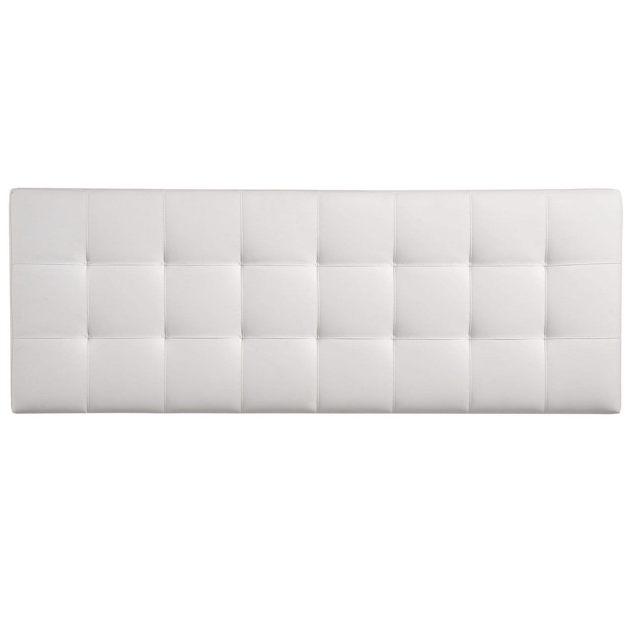 Lily Full Vinyl Headboard, White Faux Leather