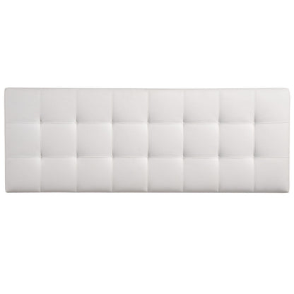 Lily Full Vinyl Headboard, White Faux Leather