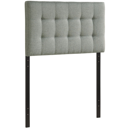 Lily Twin Fabric Headboard, Grey Fabric