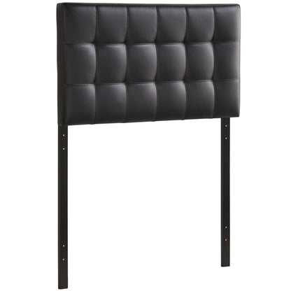 Lily Twin Vinyl Headboard, Black Faux Leather