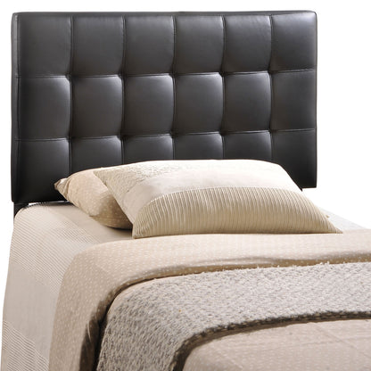 Lily Twin Vinyl Headboard, Black Faux Leather