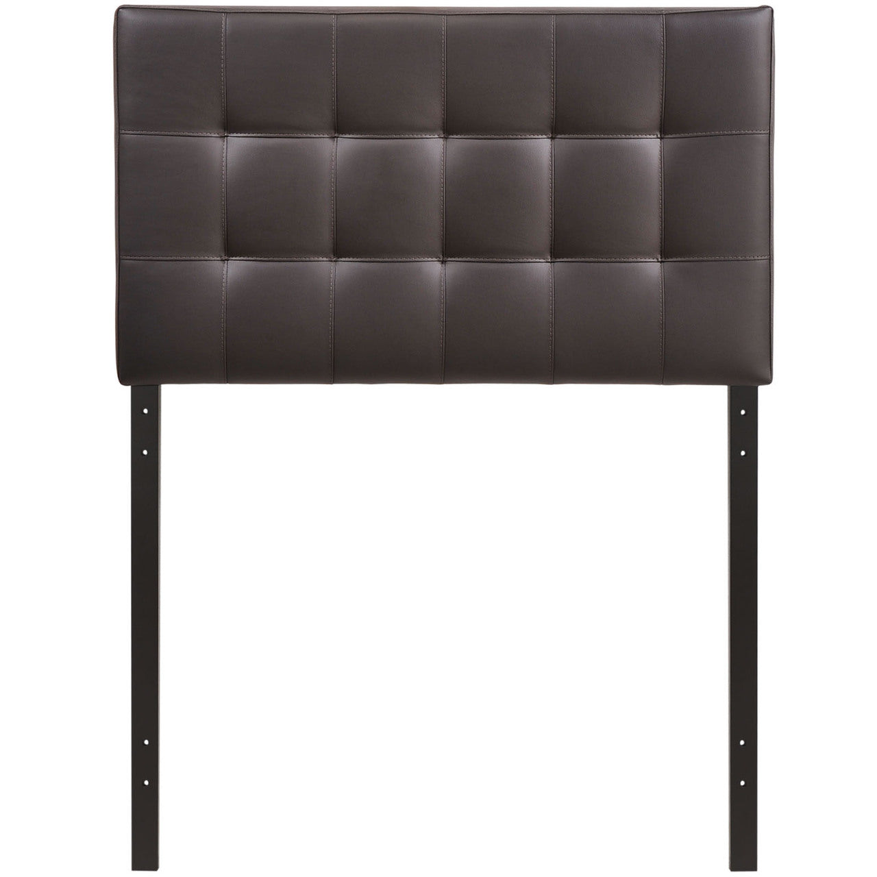 Lily Twin Vinyl Headboard, Brown Faux Leather