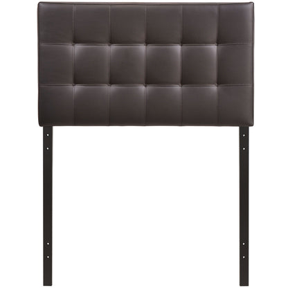 Lily Twin Vinyl Headboard, Brown Faux Leather