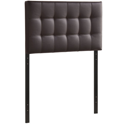 Lily Twin Vinyl Headboard, Brown Faux Leather