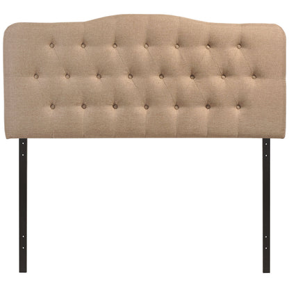 Annabel Queen Fabric Headboard, Beige Fabric