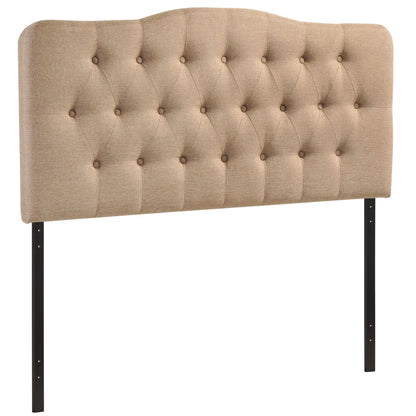 Annabel Queen Fabric Headboard, Beige Fabric