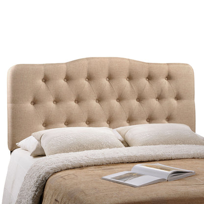 Annabel Queen Fabric Headboard, Beige Fabric