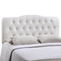 Annabel Queen Vinyl Headboard, White Faux Leather