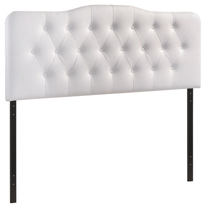 Annabel Queen Vinyl Headboard, White Faux Leather