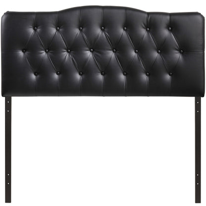 Annabel Full Vinyl Headboard, Black Faux Leather
