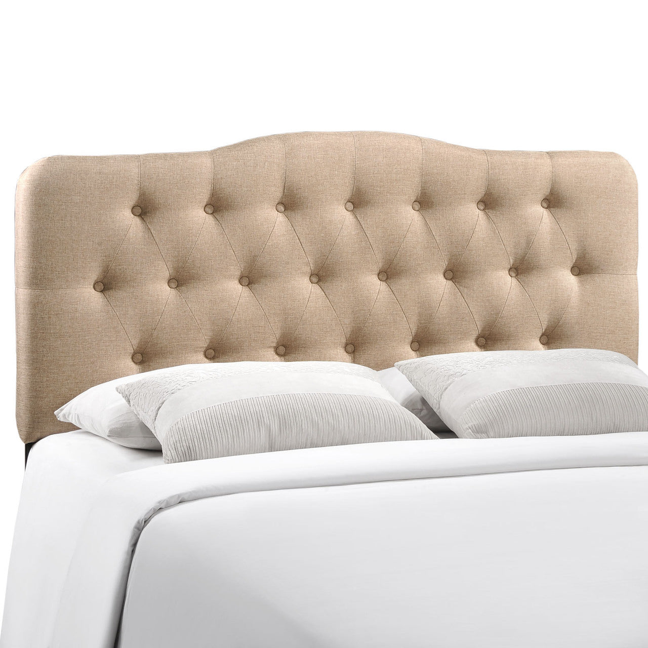 Annabel King Fabric Headboard, Beige Fabric