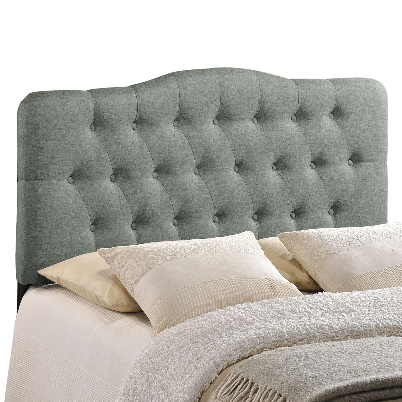 Annabel King Fabric Headboard, Grey Fabric