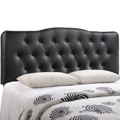 Annabel King Vinyl Headboard, Black Faux Leather