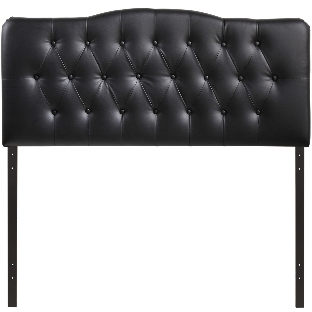 Annabel King Vinyl Headboard, Black Faux Leather