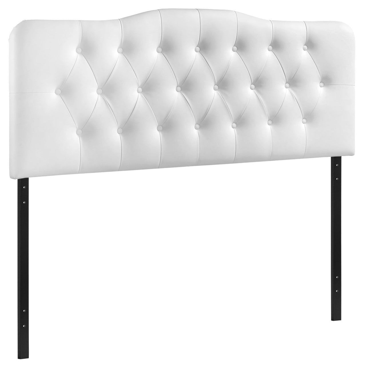 Annabel King Vinyl Headboard, White Faux Leather