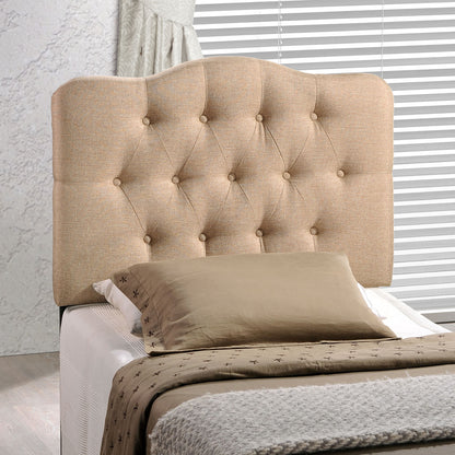 Annabel Twin Fabric Headboard, Beige Fabric
