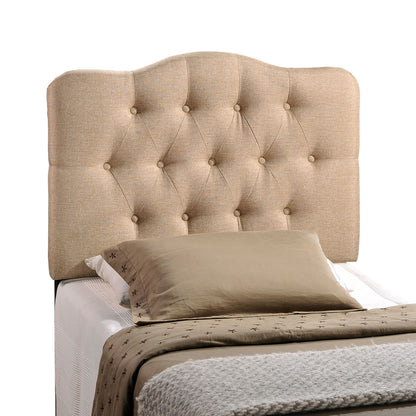 Annabel Twin Fabric Headboard, Beige Fabric