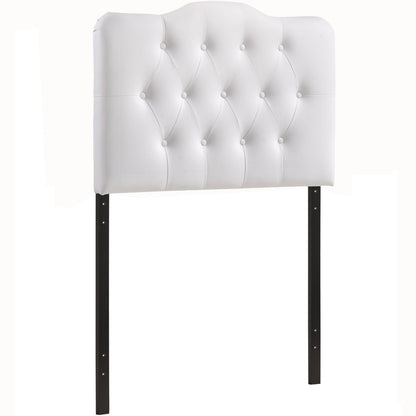 Annabel Twin Vinyl Headboard, White Faux Leather