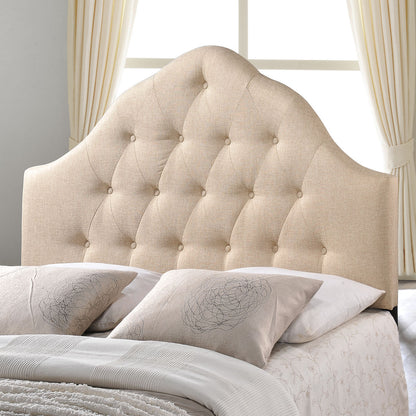 Sovereign Queen Fabric Headboard, Beige Fabric
