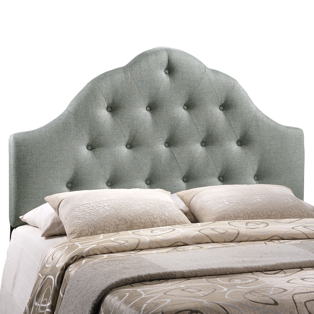 Sovereign Queen Fabric Headboard, Grey Fabric