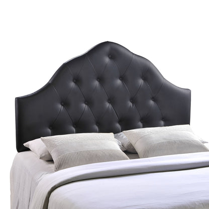 Sovereign Queen Vinyl Headboard, Black Faux Leather