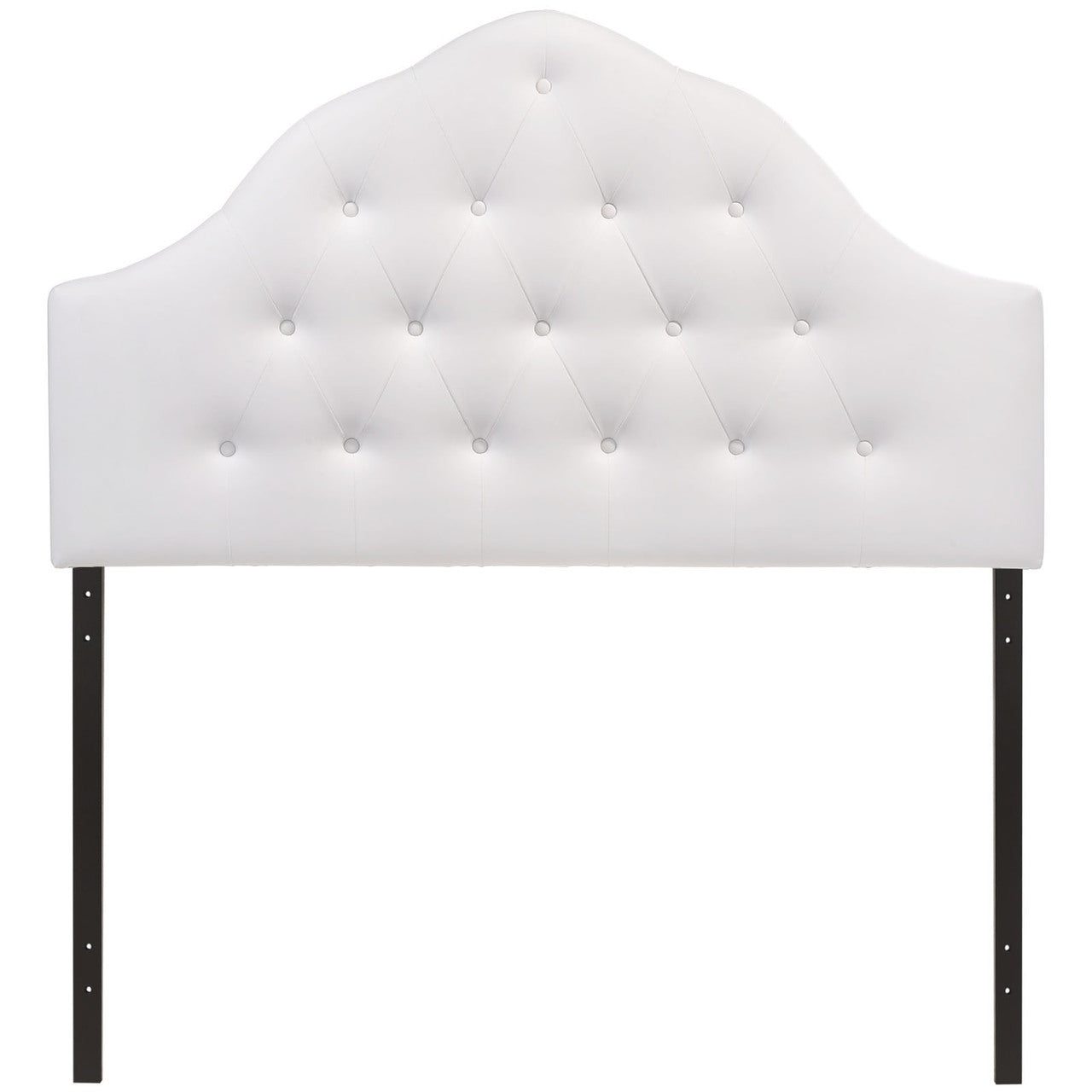Sovereign Queen Vinyl Headboard, White Faux Leather