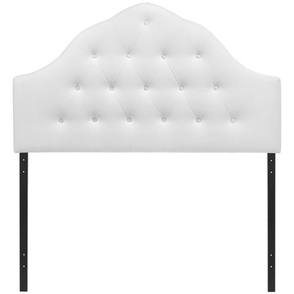 Sovereign Full Vinyl Headboard, White Faux Leather